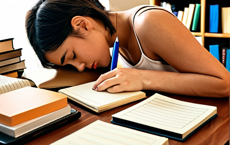 **
A person studying diligently at a desk, surrounded by books and flashcards. The scene should convey focus and determination, with organized notes and a well-lit study environment. Consider a warm color palette to evoke a sense of motivation.
**
