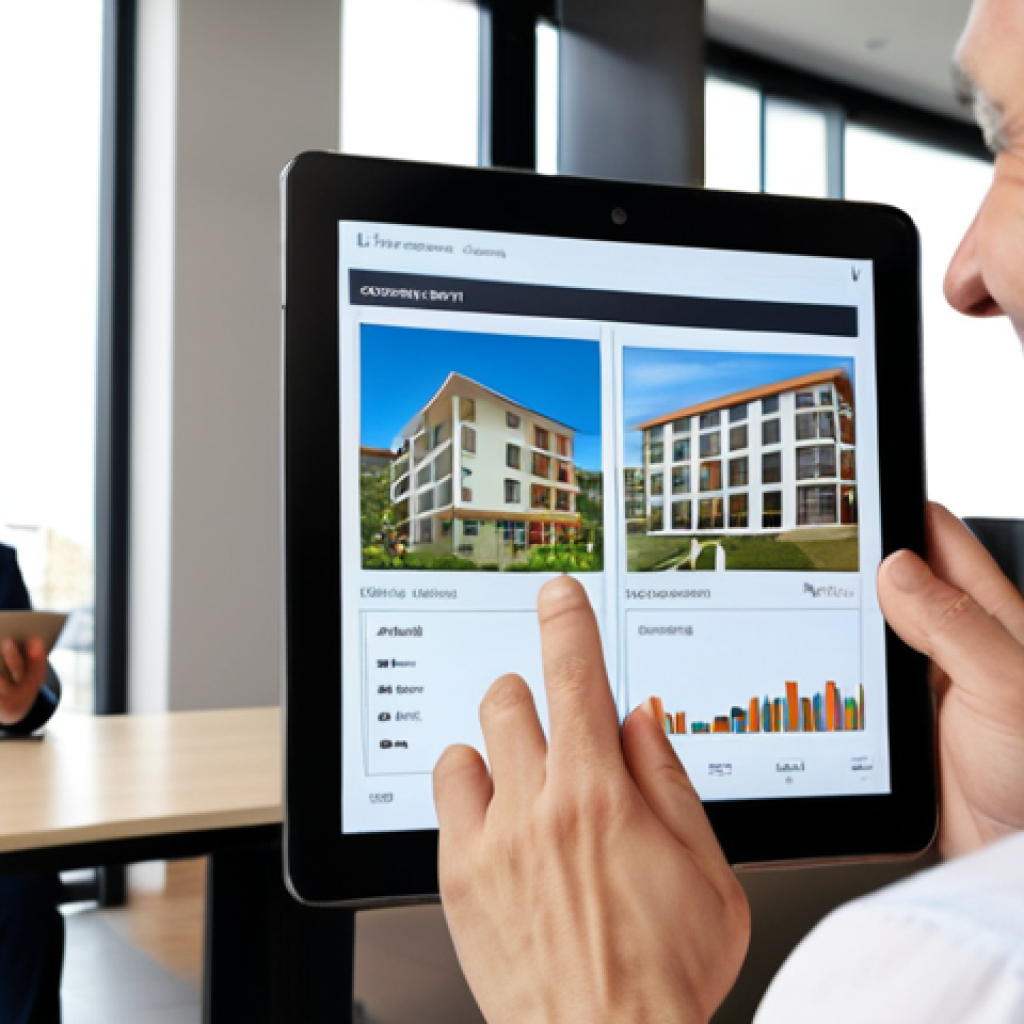 **

"Modern office setting, a professional "amministratore di condominio" smiling while reviewing a tablet displaying condominium financial data. In the background, blurred images of happy residents. Emphasize technology and positive community relationships."

**
