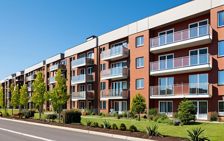 **

Modern apartment building exterior, showcasing solar panels on the roof and well-maintained landscaping. The scene should evoke a sense of sustainability and energy efficiency. Clear blue sky, bright sunny day.

**