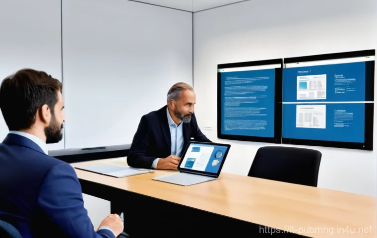 공공관리사 경력 개발 전략 - **Prompt:** A bustling, brightly lit, modern Italian public administration office. Diverse Italian p...