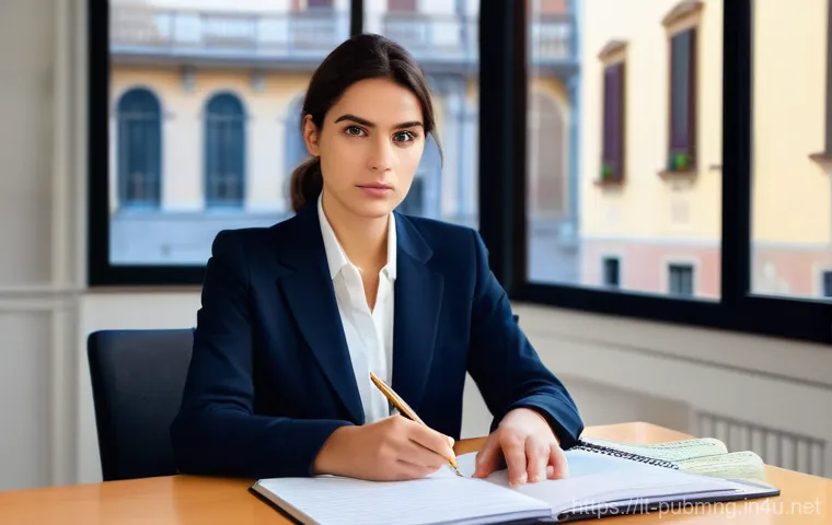 공공관리사 필기시험에서 자주 출제되는 주제 - **Prompt: Dedicated Italian Public Servant Analyzing Laws in a Modern Office.**
    A focused young ...