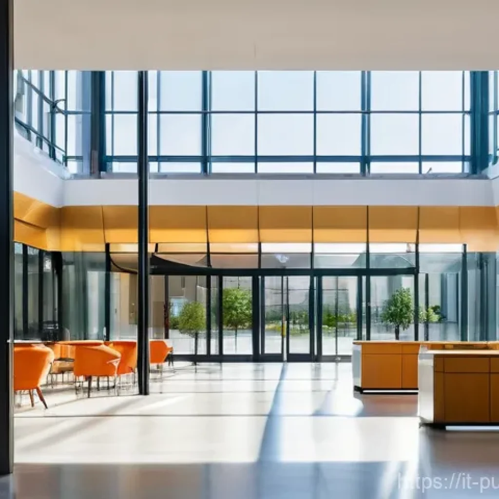 공공관리사 직무에서의 윤리적 딜레마 해결 방법 - "A bright, spacious, and modern Italian municipal building, featuring large, inviting glass walls an...