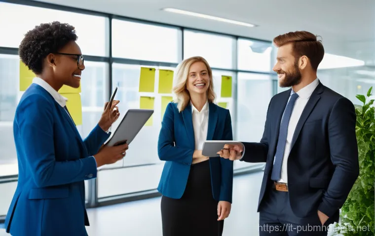 공공관리사 취업 시 추천하는 자기소개서 작성법 - **Prompt 1: Modern Public Administration Collaboration**
    "A bright, contemporary government offi...