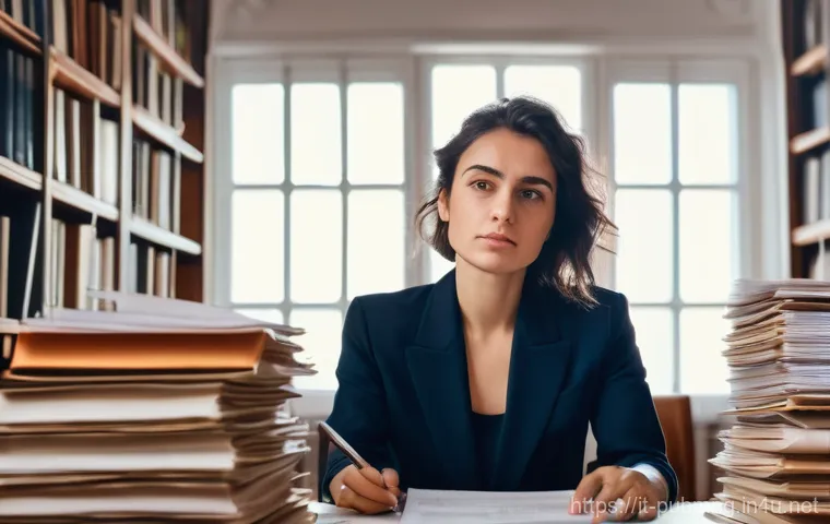 공공관리사 실무에서 자주 사용하는 용어와 정의 - **Prompt:** A young Italian woman in her early 30s, with a determined yet slightly bewildered expres...