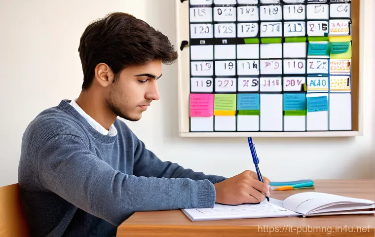 공공관리사 시험 준비물 목록 - **Image Prompt: Structured Study Planning**
    A focused young adult, Italian in appearance, sits a...