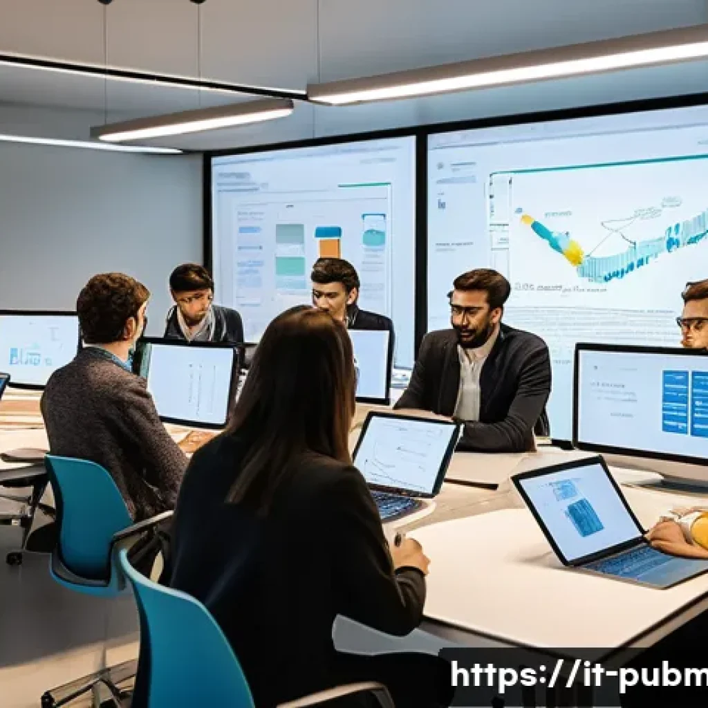 공공관리사 관련 학회 활동의 중요성 - **Prompt:** A vibrant, modern university research lab in Italy, bustling with activity. A diverse gr...