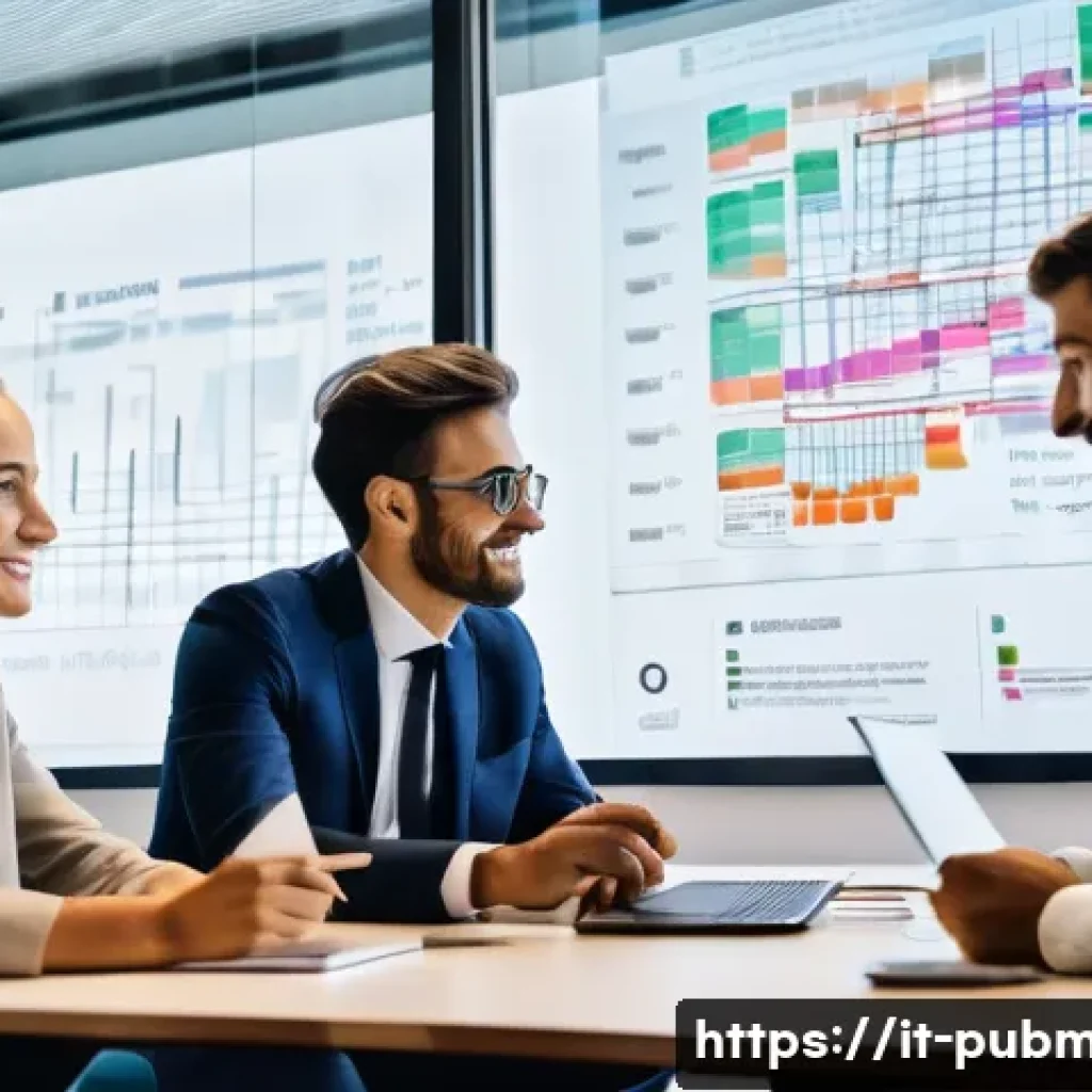 공공관리사 실무에서의 팀워크와 협력 기술 - **Prompt:** A dynamic, wide-angle shot of a diverse group of Italian public administration employees...