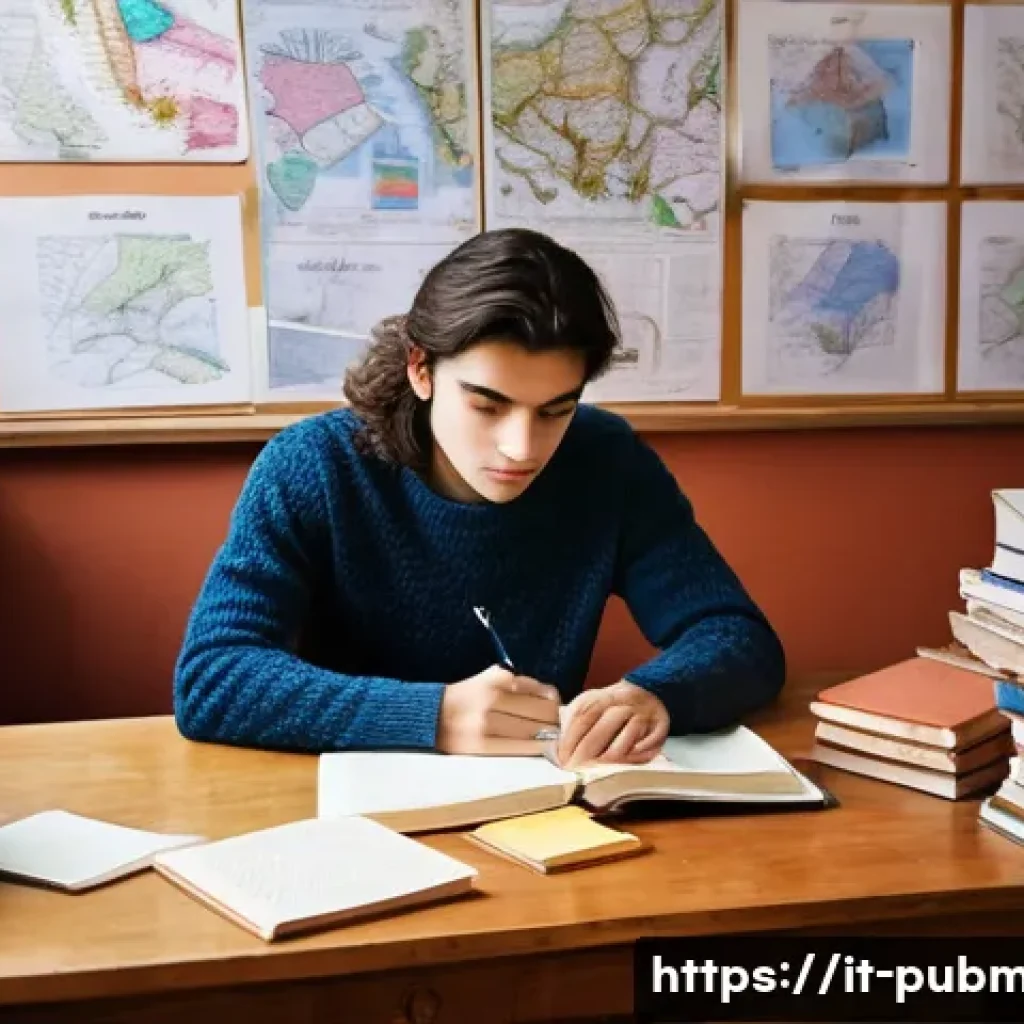 공공관리사 필기시험에서 자주 나오는 문제 유형 - **Prompt:** A young, determined Italian student in their early twenties sits at a tidy wooden desk i...
