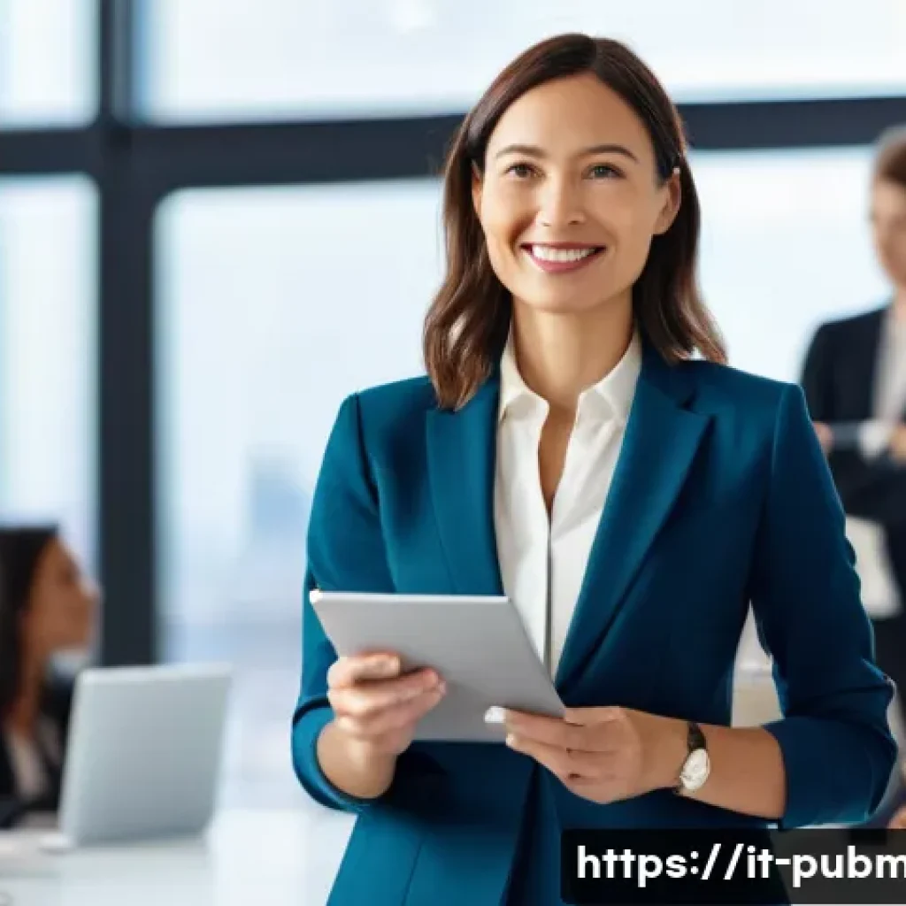 공공관리사 직무 교육과정 비교 - **Prompt 1: Modern Public Administrator in Action**
    "A confident female public administrator, in...