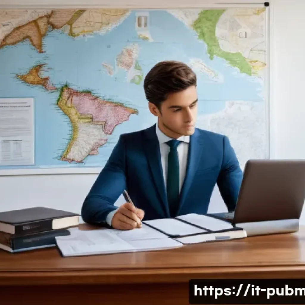 공공관리사 자격증 합격률 분석 - A modern Italian study room with a young adult Public Manager candidate preparing for an exam, sitti...