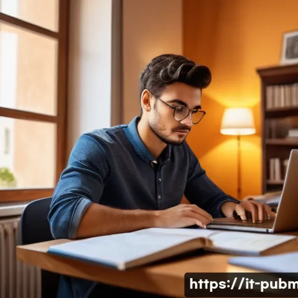 공공관리사 시험 준비를 위한 유용한 웹사이트 - A focused Italian university student studying early in the morning at a neat desk with textbooks on ...