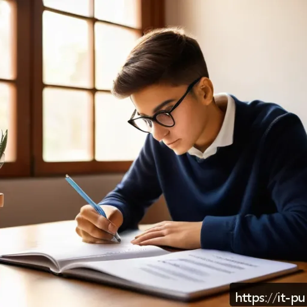 공공관리사 실기시험 준비에 도움 되는 자료 - A focused Italian student studying at a wooden desk by a large window with morning sunlight streamin...