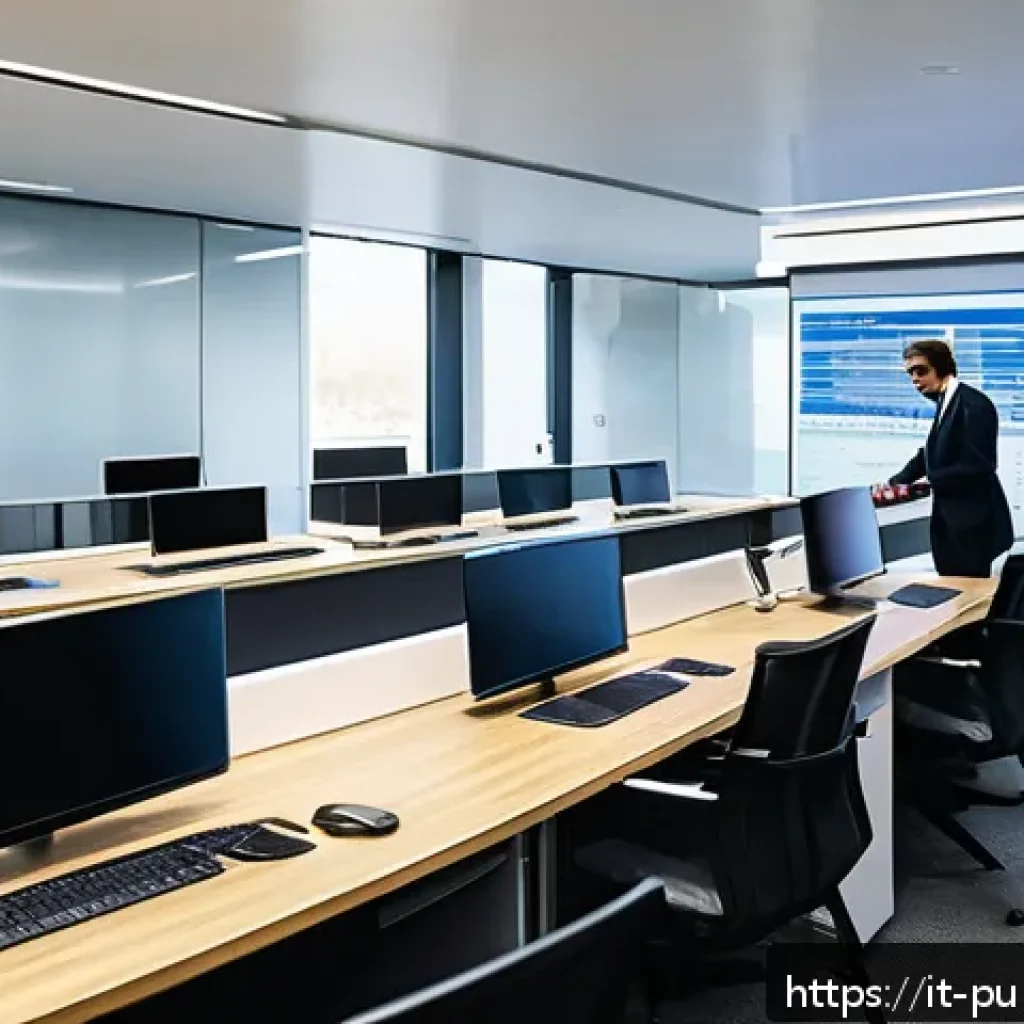 공공관리사 취업 후 첫 직장 선택의 중요성 - A professional Italian public sector office environment showing diverse employees engaged in digital...