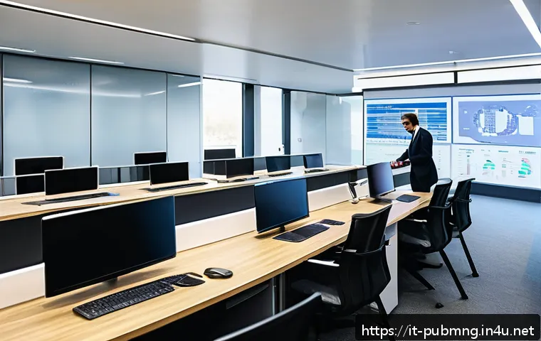 공공관리사 취업 후 첫 직장 선택의 중요성 - A professional Italian public sector office environment showing diverse employees engaged in digital...