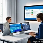 공공관리사 자격증으로 진출할 수 있는 분야 - A modern Italian public administration office scene showing diverse certified professionals in busin...
