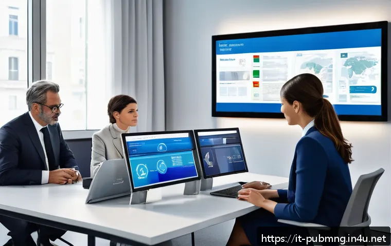 공공관리사 자격증으로 진출할 수 있는 분야 - A modern Italian public administration office scene showing diverse certified professionals in busin...