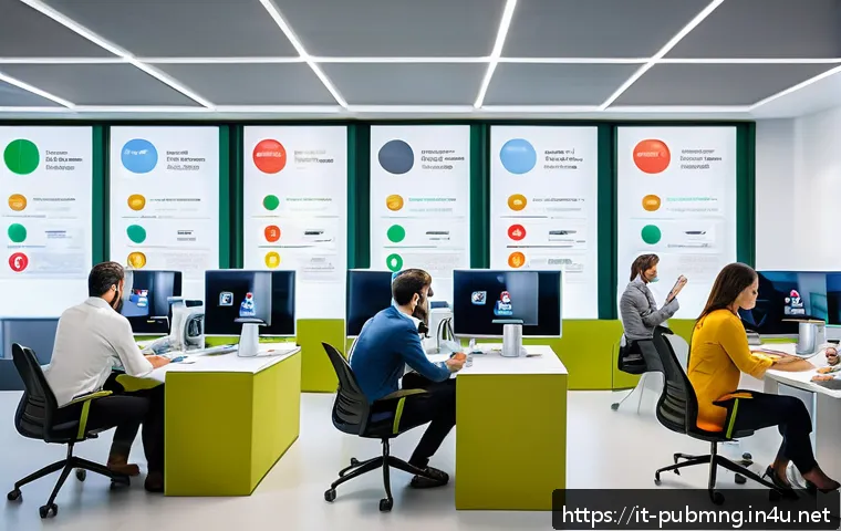 공공관리사 실무에서 겪는 주요 문제 - A modern Italian public administration office scene showcasing a diverse group of professional emplo...