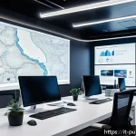 공공관리사와 관련된 연구 과제 주제 - A modern Italian public administration office environment showcasing a diverse group of professional...